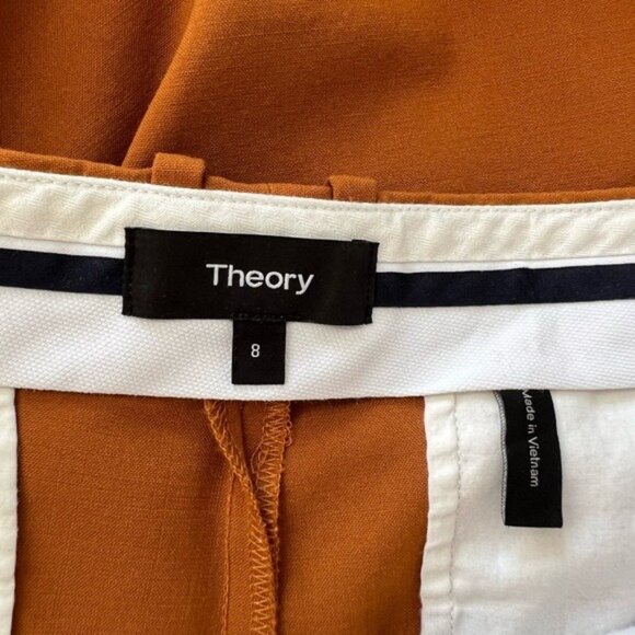 Theory Women's Brown Flare Wool Pants - Picture 5 of 6